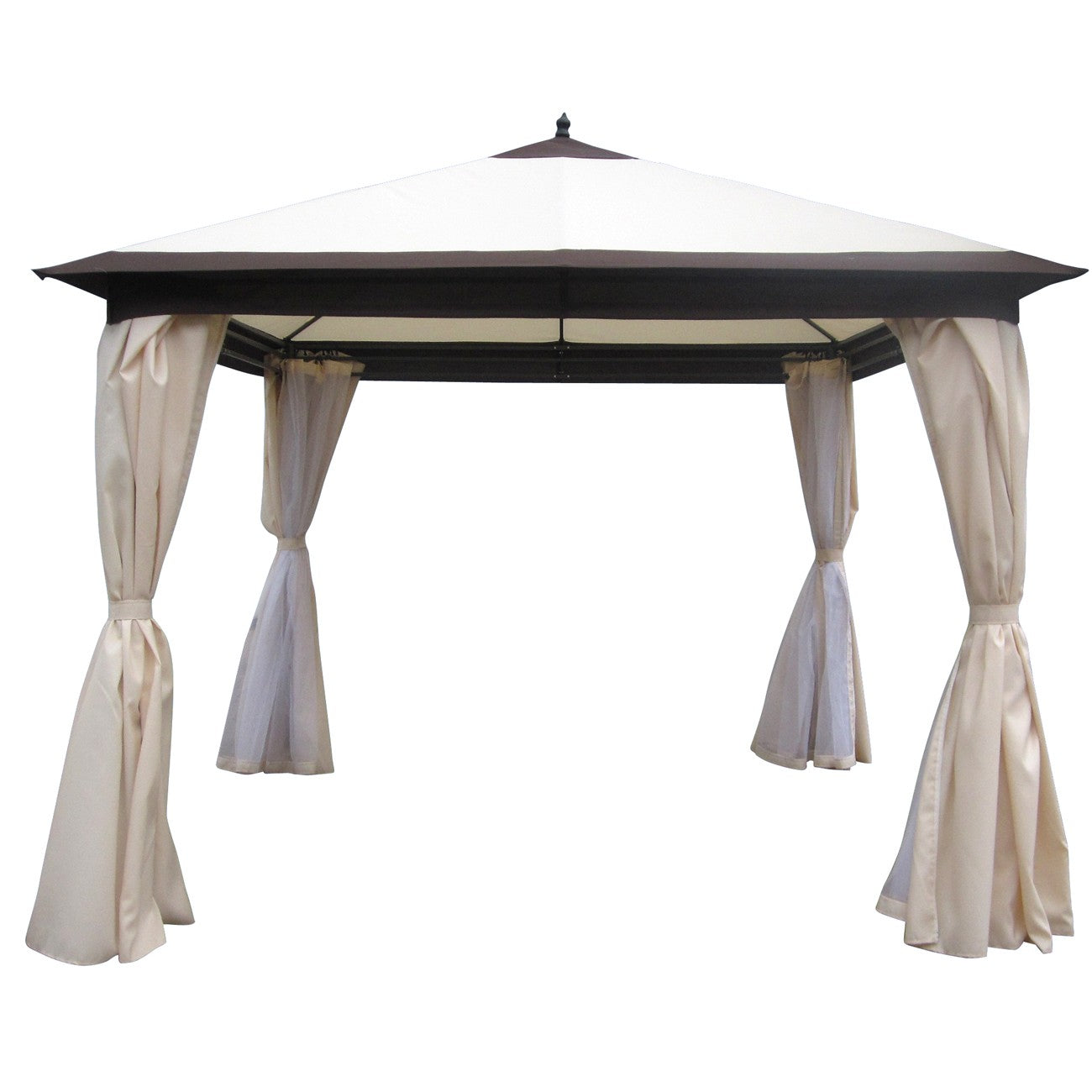 Pavilion Gradina IDL FLORENCE Festival, 300x300cm, Cadru Metalic+Poliester Bej, Forma PATRATA, Prevazut cu plasa impotriva insectelor si perdea pe toate laturile, Reprezinta locul ideal pentru relaxare si confort devenind elementul central al gradinii