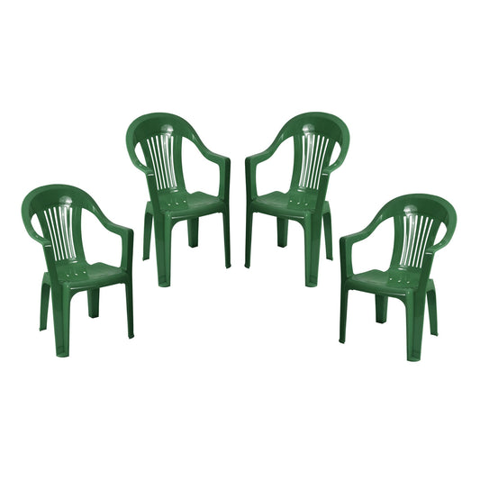 Scaun pentru gradina IDL Bali, 57x54x90cm, Realizat din plastic de inalta calitate, Rezistent la actiunea razelor UV si conditiilor atmosferice nefavorbaile, Permite adaptari creative si inovatoare oriunde si oricand, Culoare-Verde