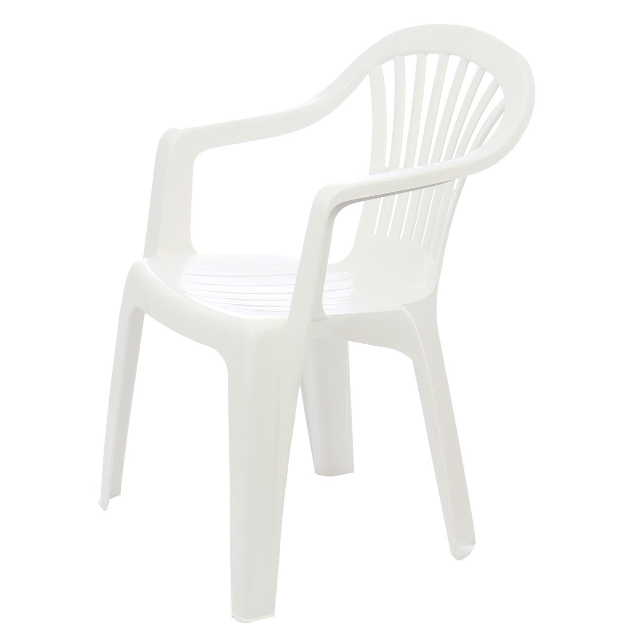 Scaun pentru gradina IDL Bali, 57x54x90cm, Realizat din plastic de inalta calitate, Rezistent la actiunea razelor UV si conditiilor atmosferice nefavorbaile, Permite adaptari creative si inovatoare oriunde si oricand, Culoare-Alb