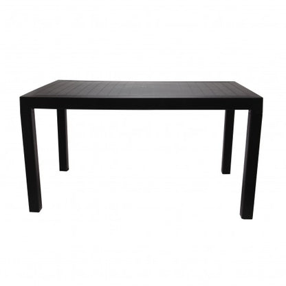 Masa dreptunghiulara fixa pentru gradina idealSTORE, Dimensiuni 140 x 80 cm, Fabricata din polipropilena, Culoare Maro