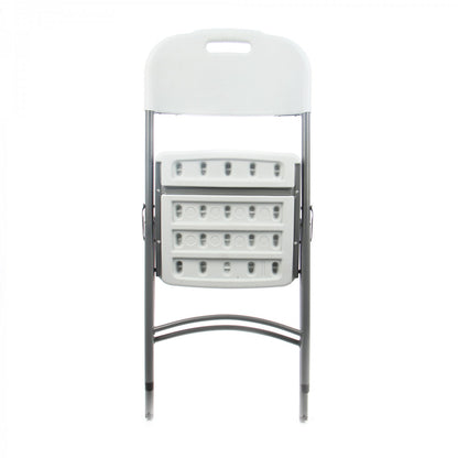Scaun pentru gradina PLIANT IDL DALMAZIA, 47.5x58x86.5cm, Fabricat din METAL+HDPE, Model elegant cu design modern, Durabil, Rezistent la actiunea factorilor atmosferici nocivi si a razelor UV, Culoare-Alb