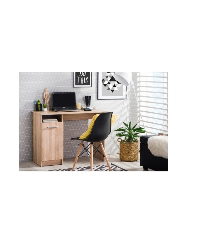 Birou calculator OAK TREE idealSTORE, Dimensiuni 100 x 74.5 x 50 cm, Material PAL cu finisaj Stejar, prevazut cu raft, usa si 3 spatii pentru organizarea diferitelor articole si obiecte necesare, Culoare STEJAR