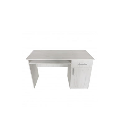 Birou idealSTORE COLLECTION, DIMENSIUNI:120 x 75 x 50 cm, Material PAL melaminat, cu grosimea de 1.6 cm si cant cu grosimea de 0.4 mm, Prevazut cu doua rafturi si un sertar, Culoare Stejar Alb