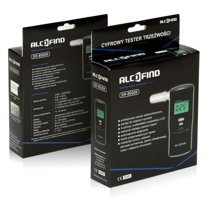 Alcool tester AlcoFind IDL, Include 100 mustiucuri, Memoria ultimelor 50 de rezultate, Afisaj LED, Indicator baterie, Semnalizarea acustica, sunetelor, Senzor electrochimic