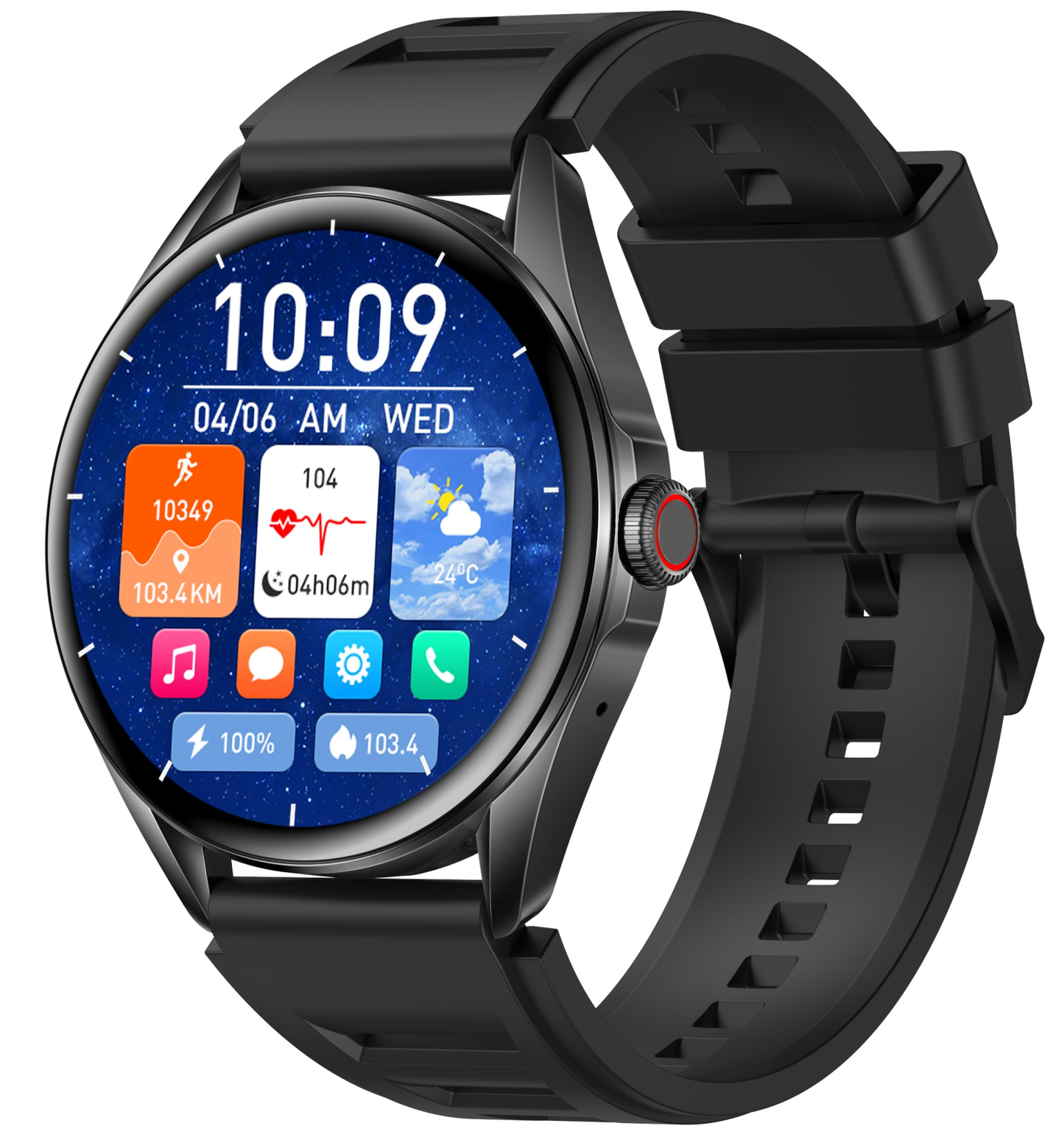Ceas SmartWatch Delta Pro idealSTORE, Ecran Tactil AMOLED 1 '43', Android/IOS, Difuzor, Apel Bluetooth, Alarma, Vreme, Asistent vocal, Fitness Tracker, Functie Feminina, Monitorizare ritm cardiac, Tensiune Arteriala, Oximetru SpO2, Multi Sport, Black