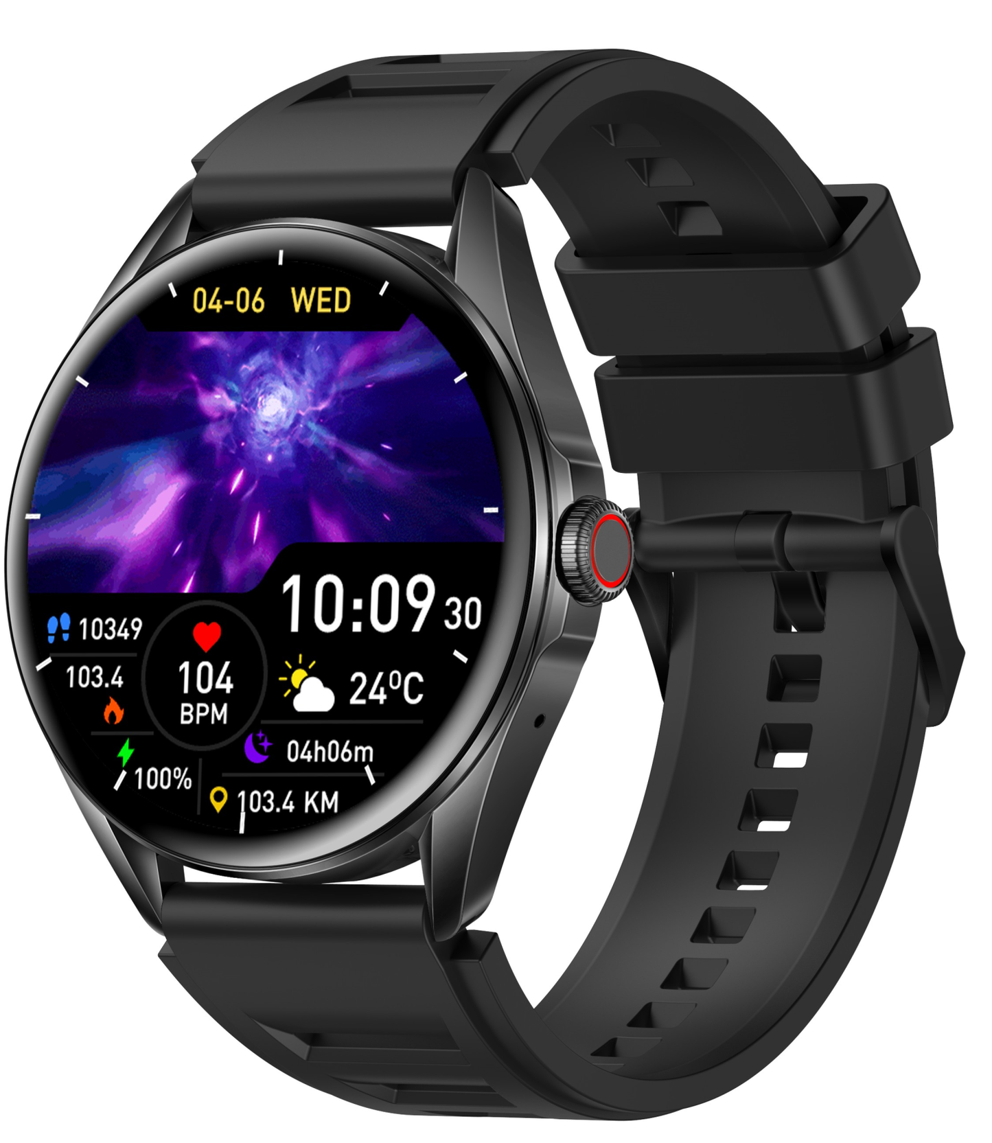 Ceas SmartWatch Delta Pro idealSTORE, Ecran Tactil AMOLED 1 '43', Android/IOS, Difuzor, Apel Bluetooth, Alarma, Vreme, Asistent vocal, Fitness Tracker, Functie Feminina, Monitorizare ritm cardiac, Tensiune Arteriala, Oximetru SpO2, Multi Sport, Black