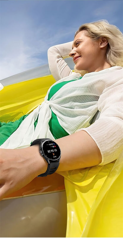 Ceas SmartWatch Delta Pro idealSTORE, Ecran Tactil AMOLED 1 '43', Android/IOS, Difuzor, Apel Bluetooth, Alarma, Vreme, Asistent vocal, Fitness Tracker, Functie Feminina, Monitorizare ritm cardiac, Tensiune Arteriala, Oximetru SpO2, Multi Sport, Black