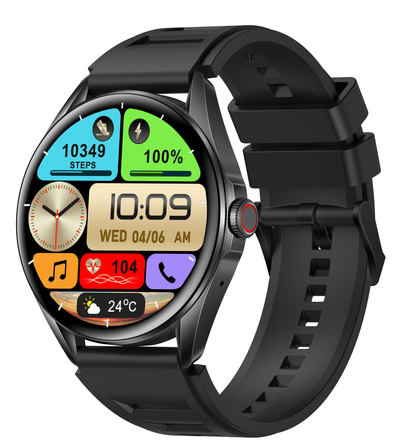 Ceas SmartWatch Delta Pro idealSTORE, Ecran Tactil AMOLED 1 '43', Android/IOS, Difuzor, Apel Bluetooth, Alarma, Vreme, Asistent vocal, Fitness Tracker, Functie Feminina, Monitorizare ritm cardiac, Tensiune Arteriala, Oximetru SpO2, Multi Sport, Black