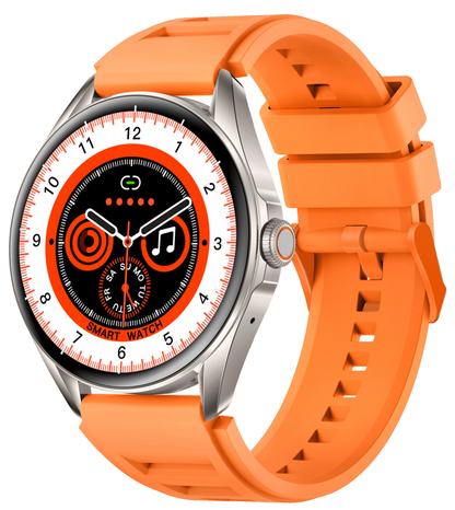 Ceas SmartWatch Delta Pro idealSTORE, Ecran Tactil AMOLED 1,43', Android/IOS, Difuzor, Apel Bluetooth, Alarma, Vreme, Asistent vocal, Fitness Tracker, Functie Feminina, Monitorizare ritm cardiac, Tensiune Arteriala, Oximetru SpO2, Multi Sport, Orange