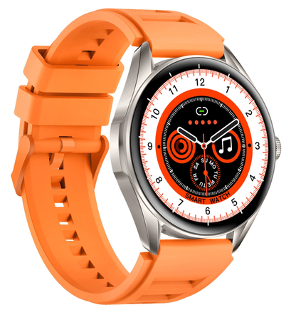 Ceas SmartWatch Delta Pro idealSTORE, Ecran Tactil AMOLED 1,43', Android/IOS, Difuzor, Apel Bluetooth, Alarma, Vreme, Asistent vocal, Fitness Tracker, Functie Feminina, Monitorizare ritm cardiac, Tensiune Arteriala, Oximetru SpO2, Multi Sport, Orange
