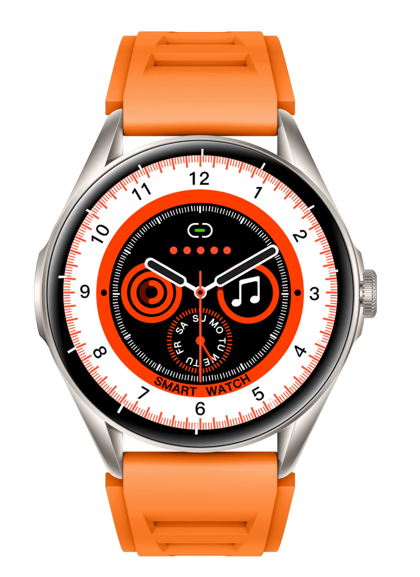 Ceas SmartWatch Delta Pro idealSTORE, Ecran Tactil AMOLED 1,43', Android/IOS, Difuzor, Apel Bluetooth, Alarma, Vreme, Asistent vocal, Fitness Tracker, Functie Feminina, Monitorizare ritm cardiac, Tensiune Arteriala, Oximetru SpO2, Multi Sport, Orange