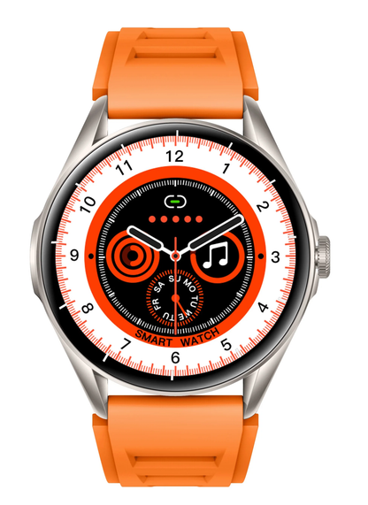 Ceas SmartWatch Delta Pro idealSTORE, Ecran Tactil AMOLED 1,43', Android/IOS, Difuzor, Apel Bluetooth, Alarma, Vreme, Asistent vocal, Fitness Tracker, Functie Feminina, Monitorizare ritm cardiac, Tensiune Arteriala, Oximetru SpO2, Multi Sport, Orange