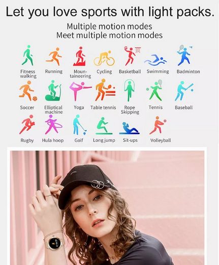 Ceas SmartWatch Lady's Diamond idealStore, Dimensiune Ecran 1.9, Rezistent la Apa, Bluetooth, Monitor Ritm Cardiac, Oxigen din Sange, Momento Apel/Mesaje, Multi Sport, Compatibil iOS si Android, Rose