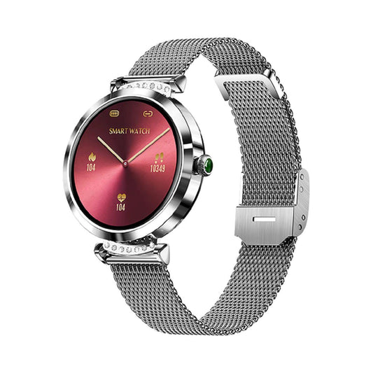 Ceas SmartWatch Lady's Diamond idealStore, Dimensiune Ecran 1.9', Rezistent la Apa, Bluetooth, Monitor Ritm Cardiac, Oxigen din Sange, Momento Apel/Mesaje, Multi Sport, Compatibil iOS si Android, Silver