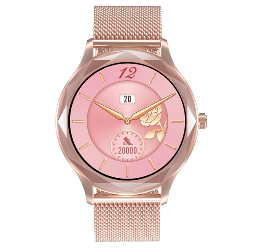 Ceas Smartwatch Diamond Suprem Collection IdealStore, Ecran 1.09 inch, Afisare Apeluri si Mesaje, Bluetooth, Monitorizare Ritm Cardiac si Somn, Multi-Sport, Rezistent la Apa IP67, Alarma, Android-IOS, Long Battery, Gold Metal Edition