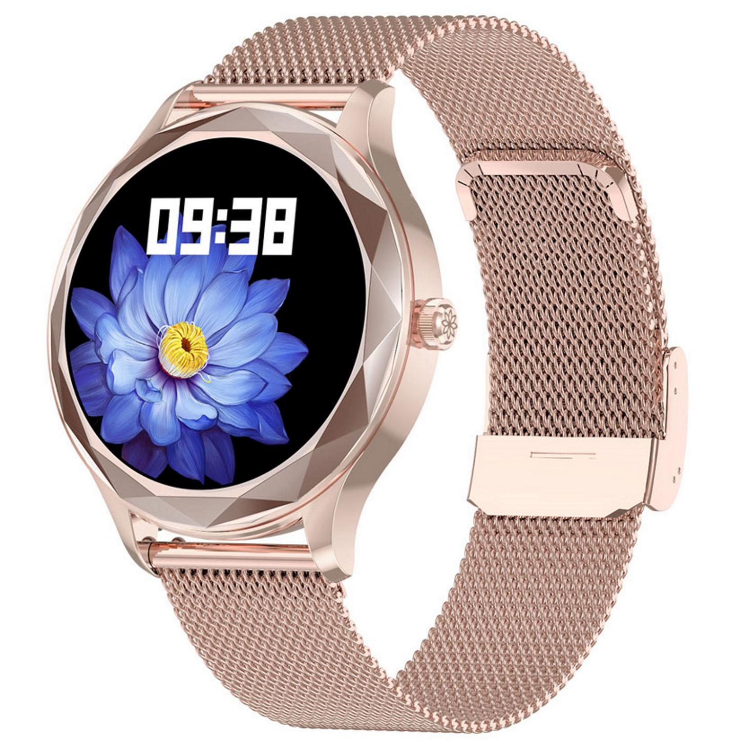 Ceas Smartwatch Diamond Suprem Collection IdealStore, Ecran 1.09 inch, Afisare Apeluri si Mesaje, Bluetooth, Monitorizare Ritm Cardiac si Somn, Multi-Sport, Rezistent la Apa IP67, Alarma, Android-IOS, Long Battery, Gold Metal Edition
