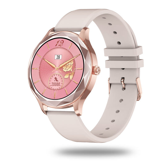 Ceas Smartwatch Diamond Suprem Collection IdealStore, Ecran 1.09 inch, Afisare Apeluri si Mesaje, Bluetooth, Monitorizare Ritm Cardiac si Somn, Multi-Sport, Rezistent la Apa IP67, Alarma, Android-IOS, Long Battery, Gold Silicon Edition