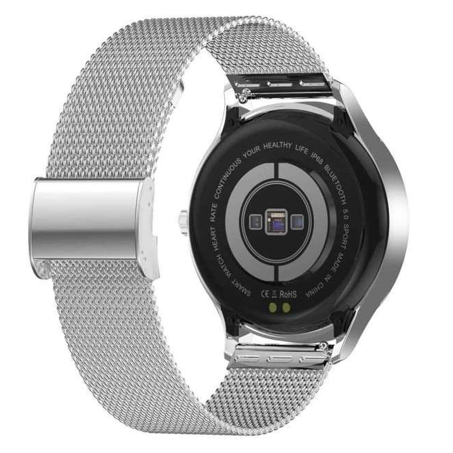 Ceas Smartwatch Diamond Suprem Collection IdealStore, Ecran 1.09 inch, Afisare Apeluri si Mesaje, Bluetooth, Monitorizare Ritm Cardiac si Somn, Multi-Sport, Rezistent la Apa IP67, Alarma, Android-IOS, Long Battery, Silver Metal Edition