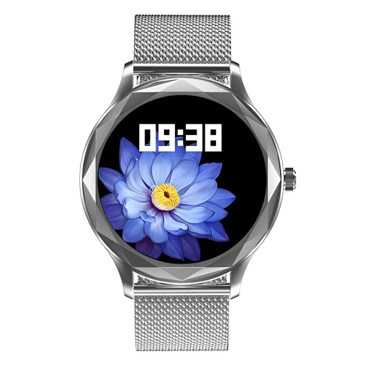 Ceas Smartwatch Diamond Suprem Collection IdealStore, Ecran 1.09 inch, Afisare Apeluri si Mesaje, Bluetooth, Monitorizare Ritm Cardiac si Somn, Multi-Sport, Rezistent la Apa IP67, Alarma, Android-IOS, Long Battery, Silver Metal Edition
