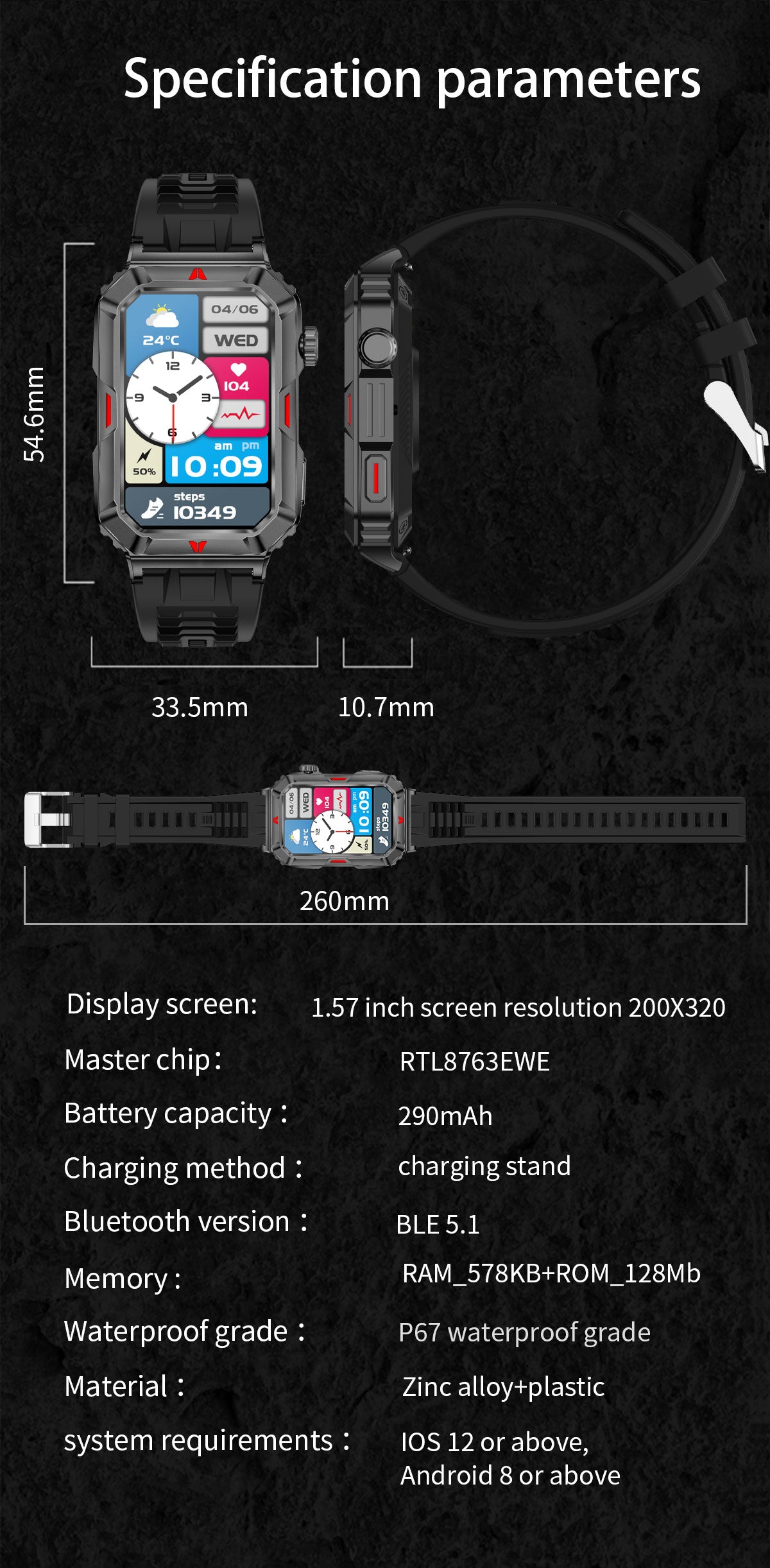 Ceas SmartWatch Dinamic Evolution idealSTORE, Ecran LCD color 1,57 inch, Monitorizare Ritm Cardiac, Tensiune Arteriala, Multi Sport, Vreme, Fitness Tracker, Functie Feminina, Life Waterproof, Notificari, Apel Bluetooth, Android/IOS, Control Muzical