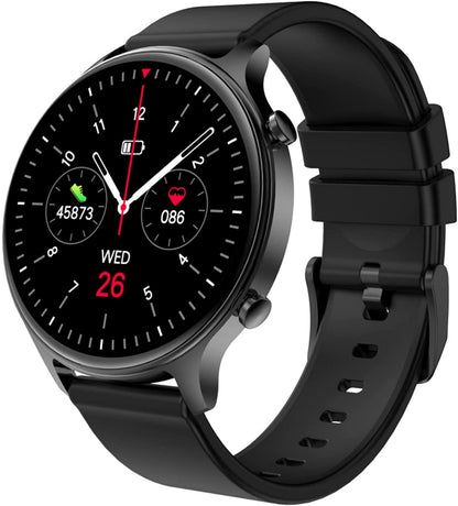 Smartwatch idealStore ActivSport, Ecran HD Curbat, Moduri Sport, Functii de Monitorizare a Sanatatii, Bratara Silicon, Negru