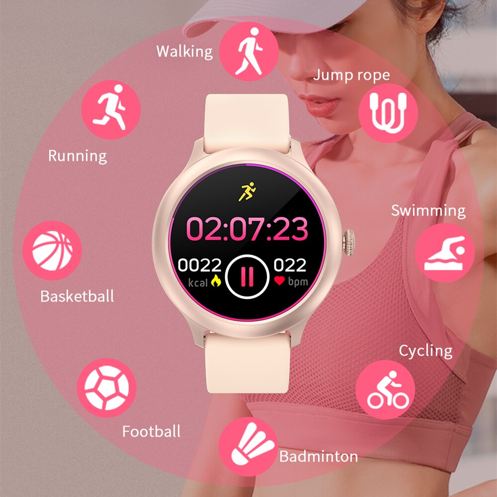 Smartwatch idealStore PowStell, Design Slim, Moduri MultiSport, Monitorizare Sanatate, Memento Personalizat, Control Muzical si Camera Foto, Aplicatie Menstruala, Bratara Silicon Cadou, Culoare Gold