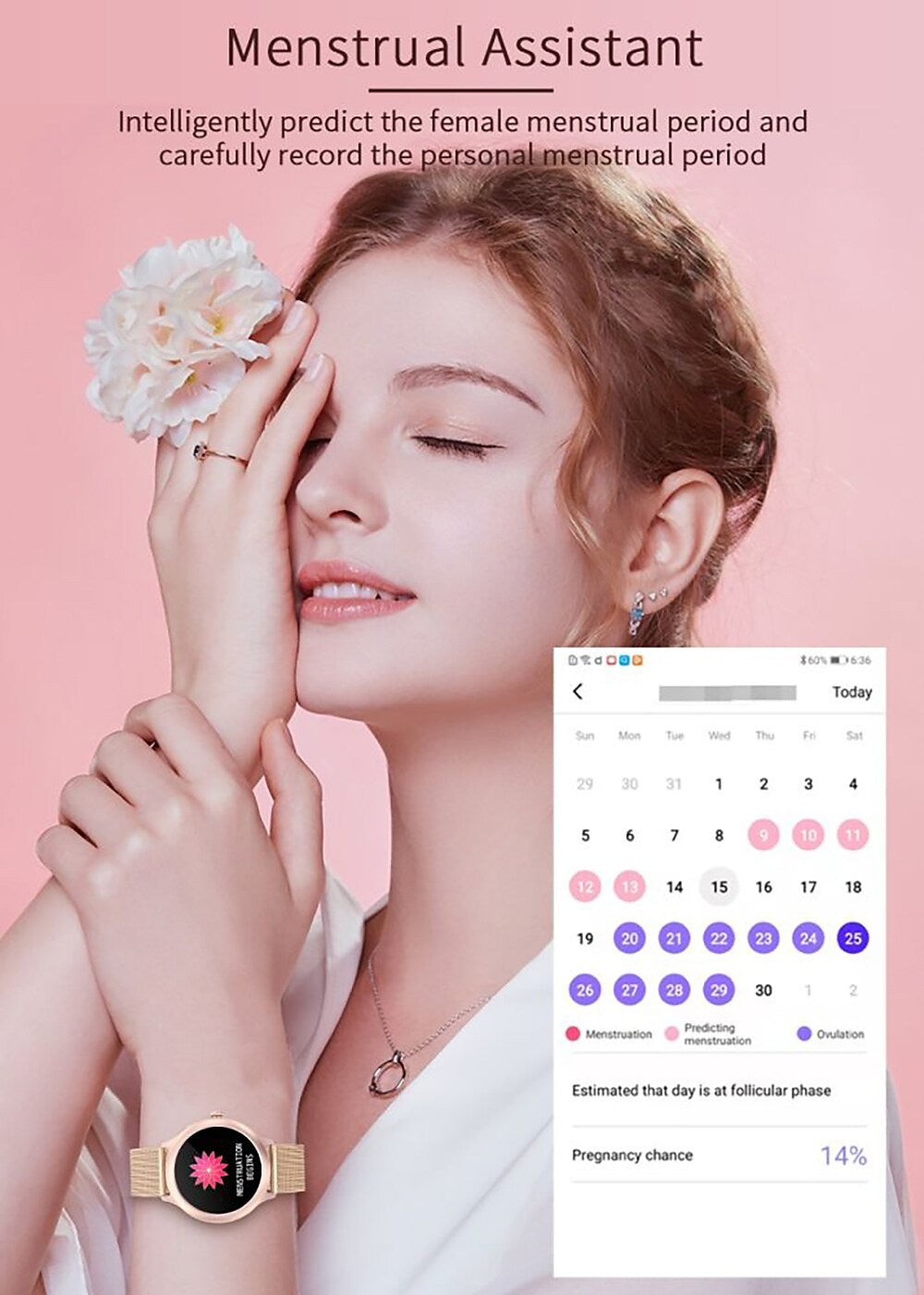 Smartwatch idealStore PowStell, Design Slim, Moduri MultiSport, Monitorizare Sanatate, Memento Personalizat, Control Muzical si Camera Foto, Aplicatie Menstruala, Bratara Silicon Cadou, Culoare Gold