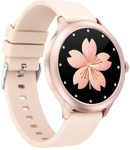Smartwatch idealStore PowStell, Design Slim, Moduri MultiSport, Monitorizare Sanatate, Memento Personalizat, Control Muzical si Camera Foto, Aplicatie Menstruala, Bratara Silicon Cadou, Culoare Gold