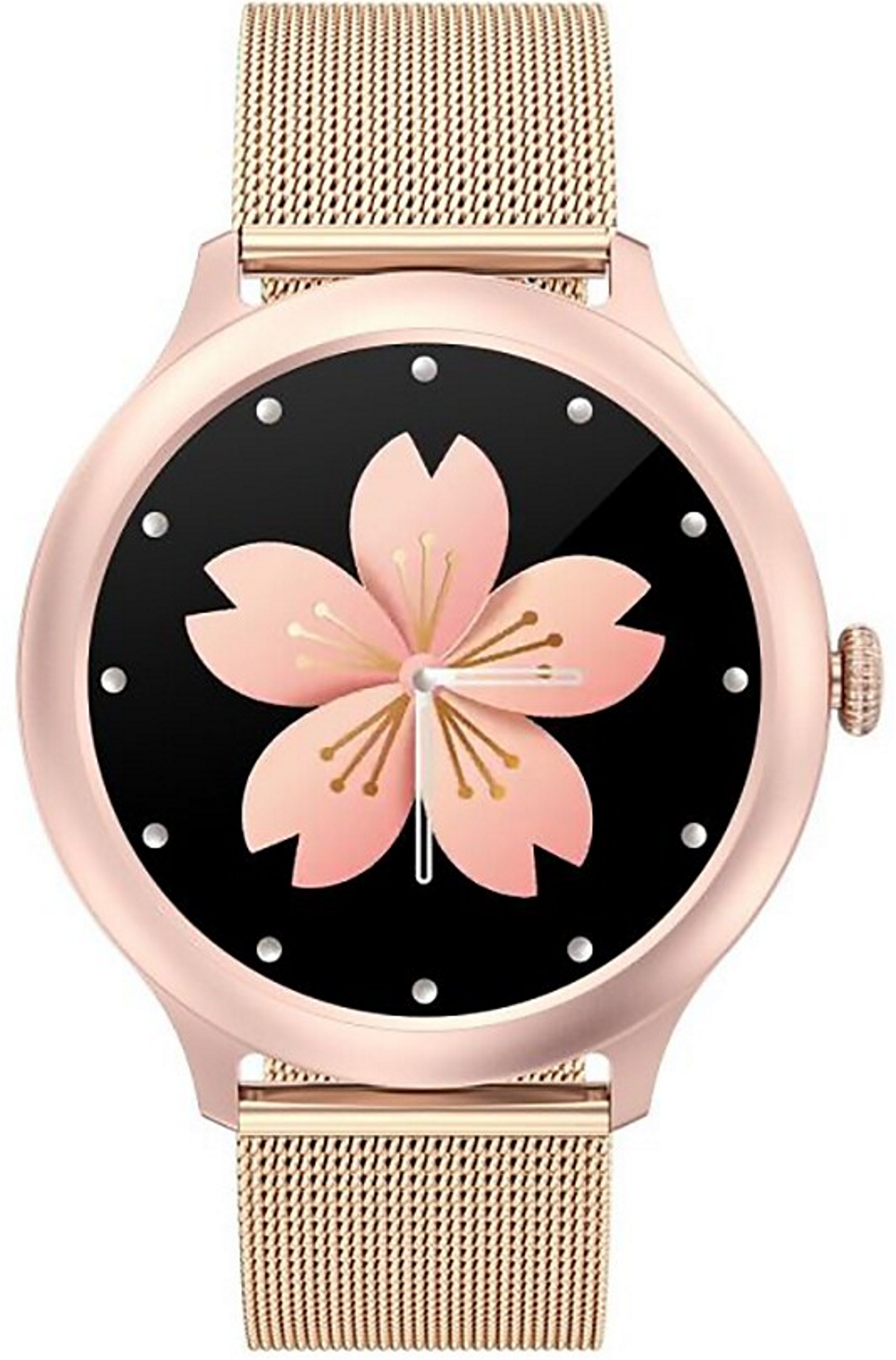 Smartwatch idealStore PowStell, Design Slim, Moduri MultiSport, Monitorizare Sanatate, Memento Personalizat, Control Muzical si Camera Foto, Aplicatie Menstruala, Bratara Silicon Cadou, Culoare Gold