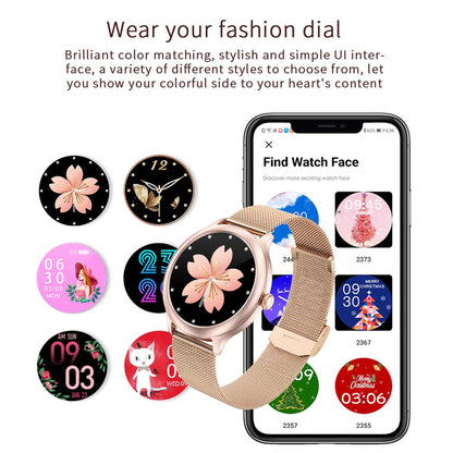 Smartwatch idealStore PowStell, Design Slim, Moduri MultiSport, Monitorizare Sanatate, Memento Personalizat, Control Muzical si Camera Foto, Aplicatie Menstruala, Bratara Silicon Cadou, Culoare Gold