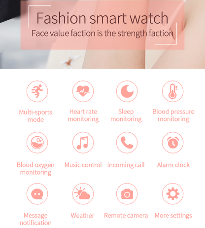 Smartwatch idealStore PowStell, Design Slim, Moduri MultiSport, Monitorizare Sanatate, Memento Personalizat Control Muzical si Camera Foto, Aplicatie Menstruala, Bratara Silicon, Culoare Argintiu