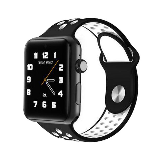 Ceas Smartwatch cu Telefon Grand Marvel Plus Sport Edition 2018, Notificari, Display IPS, SIM, RemoteCameraHD, Apeluri, BT 4.0, Monitorizare Somn, Sedentarism, Design elegant, Aluminium Black&White