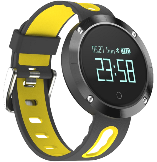 Ceas Smartwatch si Bratara Fitness Marvel, model elegant, Tensiometru, Puls, Monitor Somn, Notificari apeluri, mesaje, facebook, wechat, QQ, culoare Galben