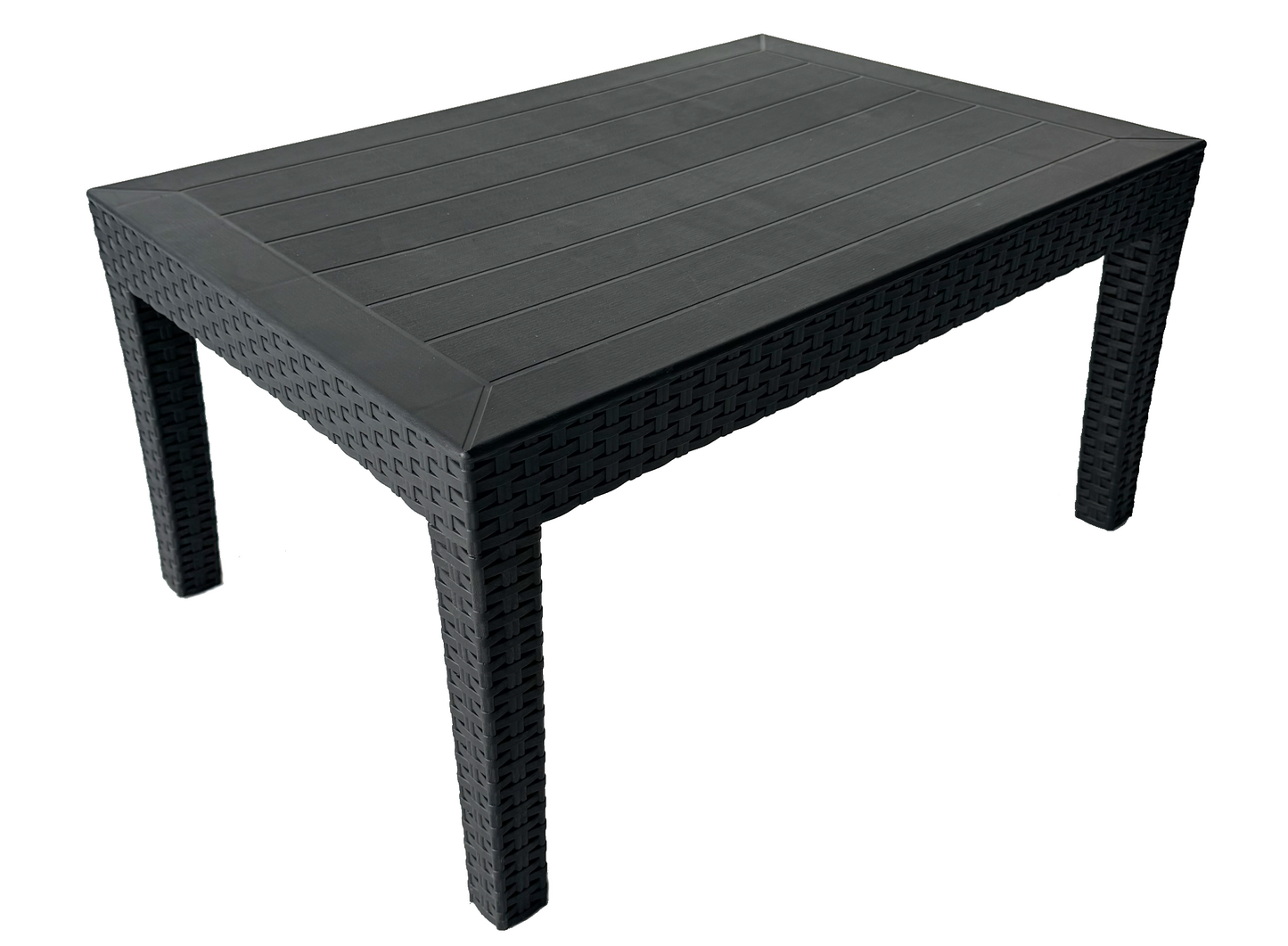 Set Mobilier de Gradina idealSTORE BellaVita, cu Canapea, 2 Fotolii, si o Masa, Aspect Ratan, Asamblare Simpla fara Suruburi, Modular, Constructie Solida si Durabila, Culoare Antracit