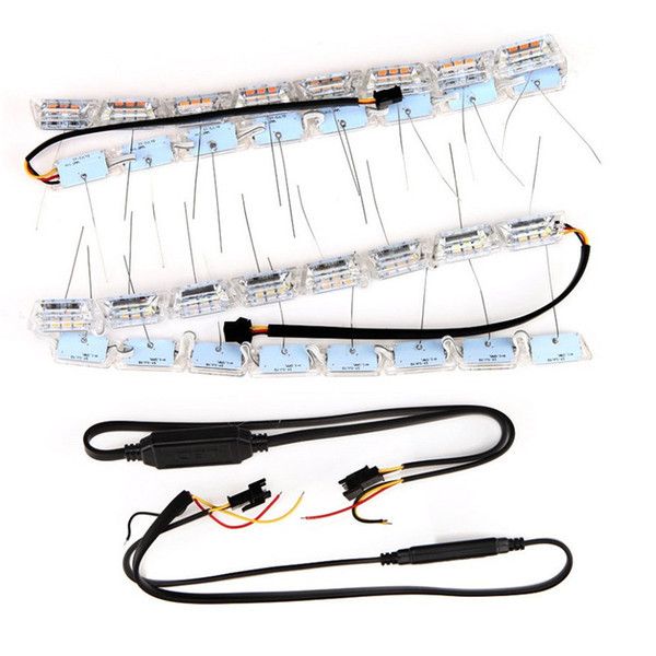 Set Banda LED-DRL gama premium cu semnalizare dinamica, contine 16 module luminoase, lungime 50 cm