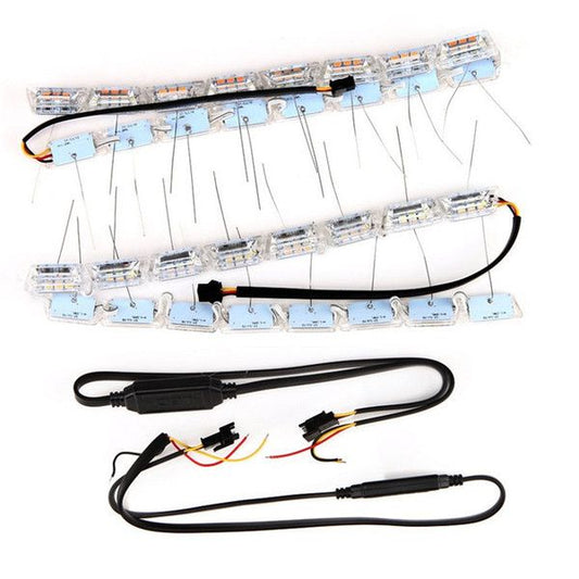 Set Banda LED-DRL gama premium cu semnalizare dinamica, contine 16 module luminoase, lungime 50 cm