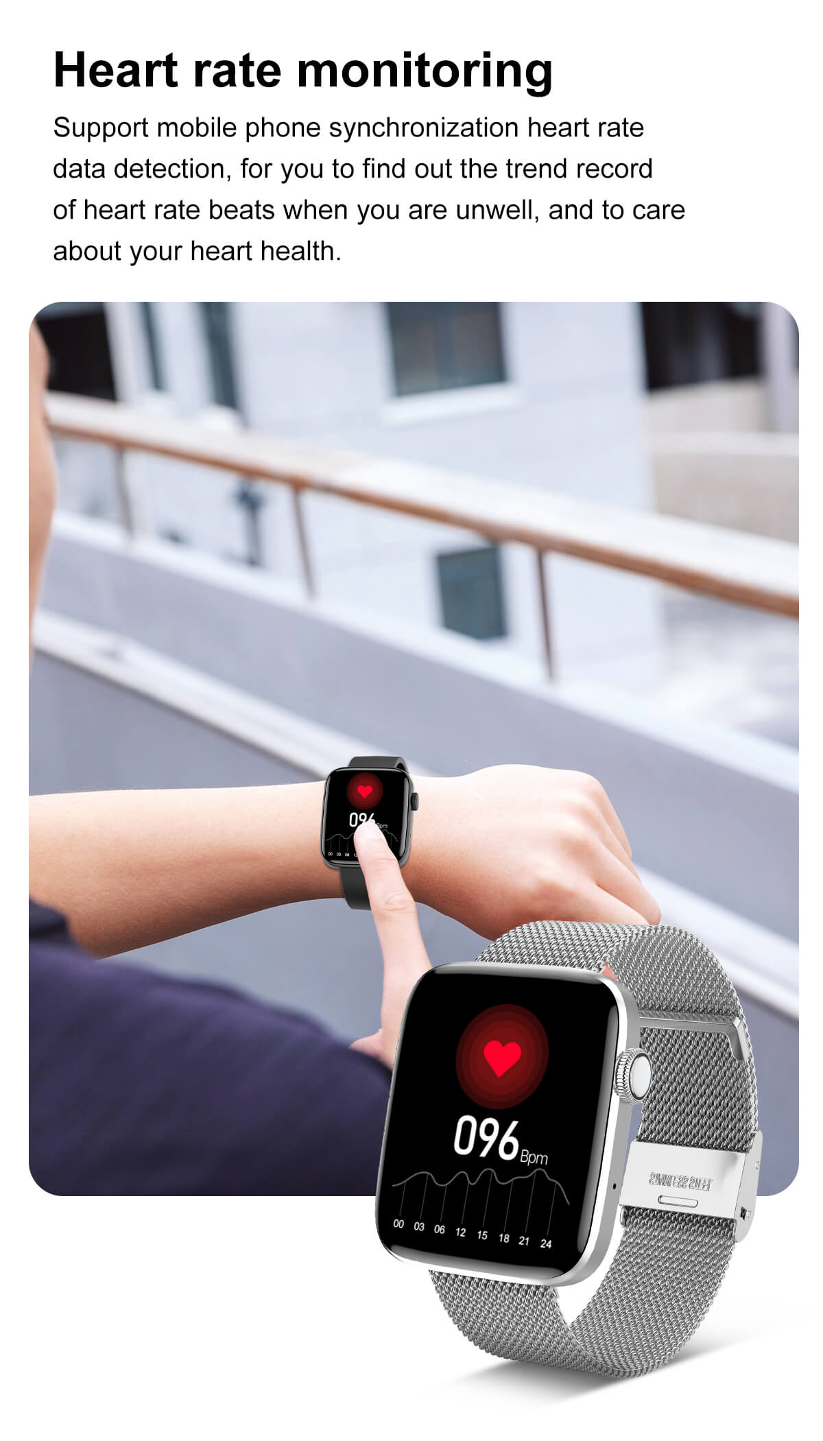 Smartwatch idealStore SportApple, Echipat cu Difuzor si Microfon, Efectuare Apeluri, Traseu GPS, mod multiSport, Senzor Ritm Cardiac, Tensiune, Nivel Oxigen, Ecran Curbat, Curea Metalica Silver