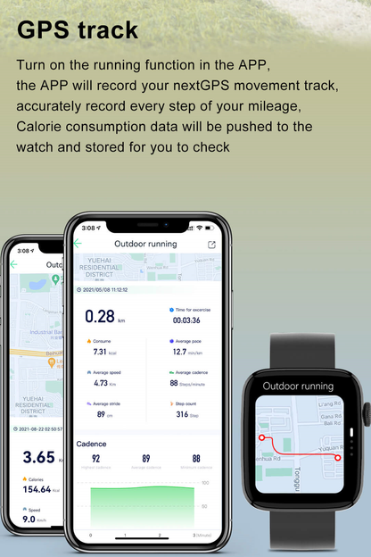 Smartwatch idealStore SportApple, Echipat cu Difuzor si Microfon, Efectuare Apeluri, Traseu GPS, mod multiSport, Senzor Ritm Cardiac, Tensiune, Nivel Oxigen, Ecran Curbat, Curea Silicon Negru