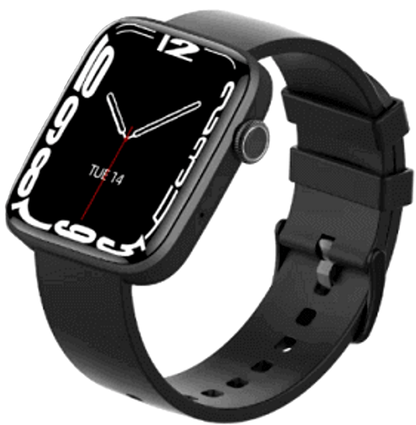 Smartwatch idealStore SportApple, Echipat cu Difuzor si Microfon, Efectuare Apeluri, Traseu GPS, mod multiSport, Senzor Ritm Cardiac, Tensiune, Nivel Oxigen, Ecran Curbat, Curea Silicon Negru