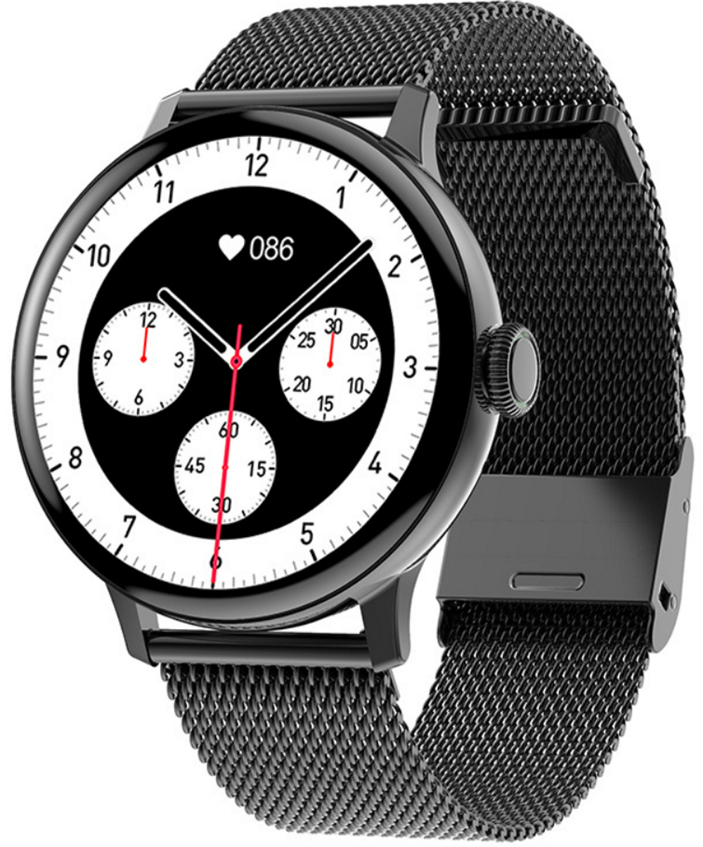 Ceas SmartWatch idealSTORE, eXtremePRO Collection, Ecran 1,3 inch 3D High-Definition Full Touch, Android/IOS, Monitorizare ritm cardiac, Somn, Perioada Menstruala, Calorii arse, IP68, Notificari Apeluri, Mesaje, WhatsAPP, Culoare Negru Metal