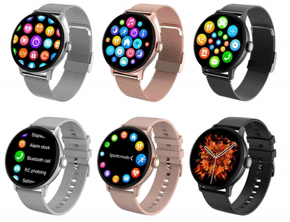 Ceas SmartWatch IdealStore, eXtremePRO Collection, Ecran 1,3 inch 3D High-Definition Full Touch, Android/IOS, Monitorizare somn, Perioada Menstruala, Calorii arse, Rezistent la apa IP68, Notificari Apeluri, Mesaje, WhatsAPP, Gold