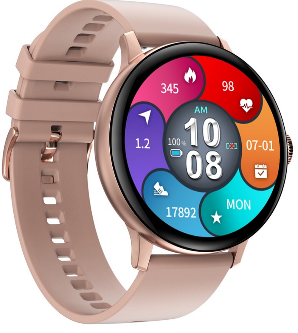 Ceas SmartWatch IdealStore, eXtremePRO Collection, Ecran 1,3 inch 3D High-Definition Full Touch, Android/IOS, Monitorizare somn, Perioada Menstruala, Calorii arse, Rezistent la apa IP68, Notificari Apeluri, Mesaje, WhatsAPP, Gold