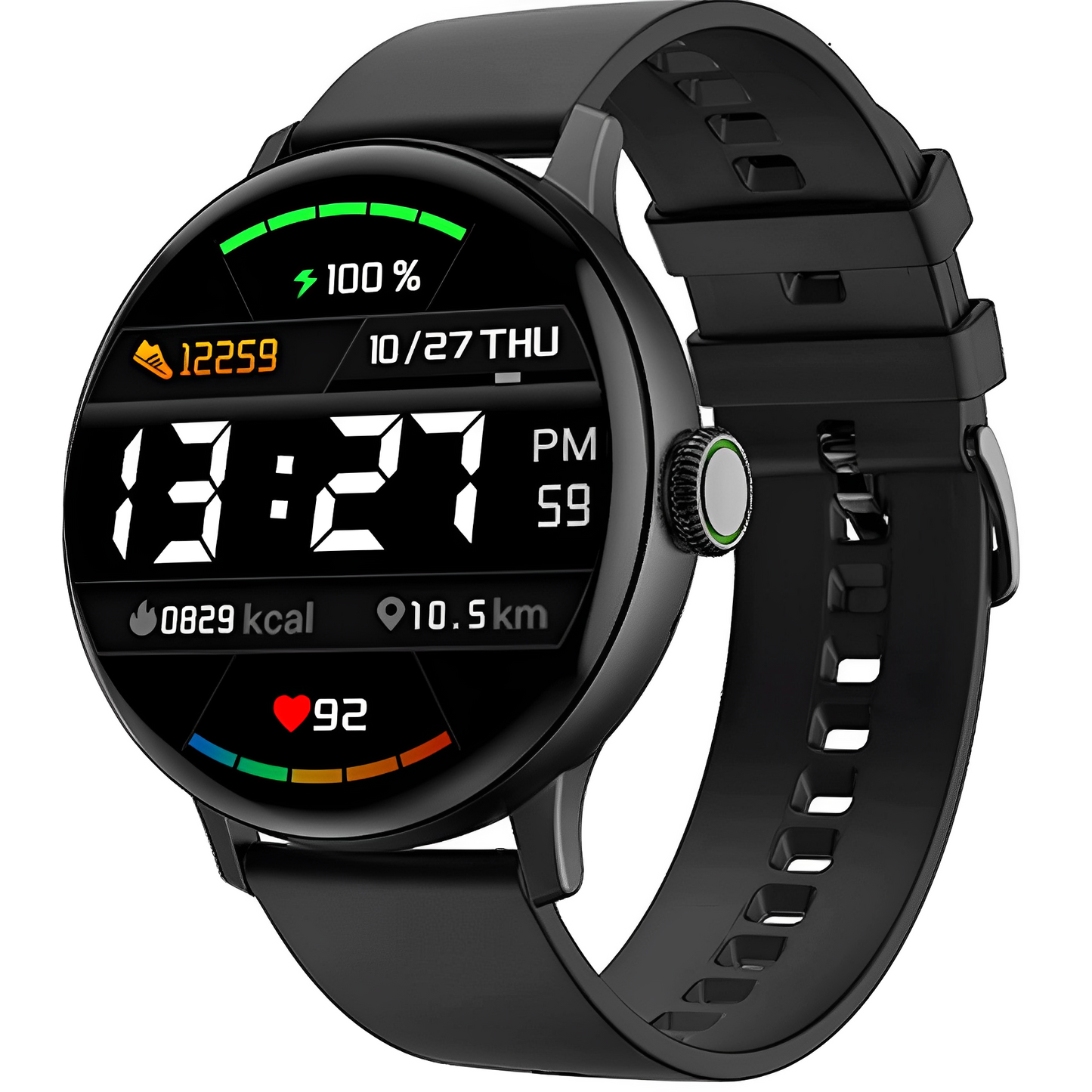 Ceas SmartWatch idealSTORE, eXtremePRO Collection, Ecran 1,3 inch 3D High-Definition Full Touch, Android/IOS, Monitorizare ritm cardiac, Somn, Perioada Menstruala, Calorii arse, IP68, Notificari Apeluri, Mesaje, WhatsAPP, Culoare Negru