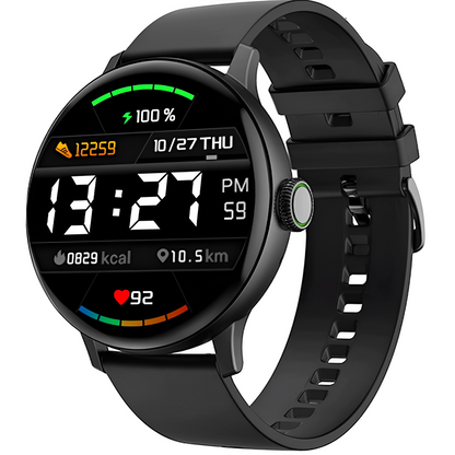 Ceas SmartWatch idealSTORE, eXtremePRO Collection, Ecran 1,3 inch 3D High-Definition Full Touch, Android/IOS, Monitorizare ritm cardiac, Somn, Perioada Menstruala, Calorii arse, IP68, Notificari Apeluri, Mesaje, WhatsAPP, Culoare Negru