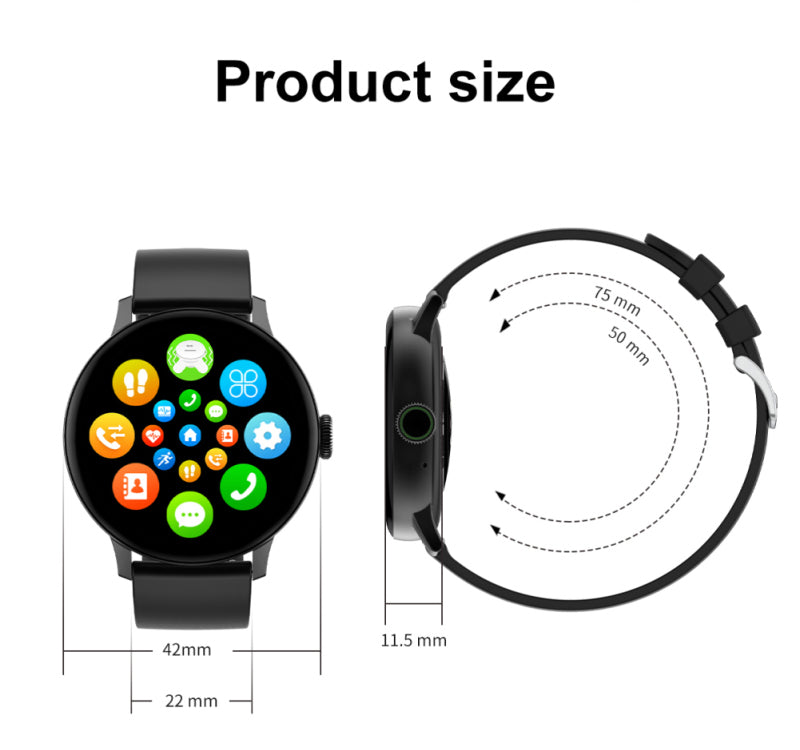 Ceas SmartWatch idealSTORE, eXtremePRO Collection, Ecran 1,3 inch 3D High-Definition Full Touch, Android/IOS, Monitorizare ritm cardiac, Somn, Perioada Menstruala, Calorii arse, IP68, Notificari Apeluri, Mesaje, WhatsAPP, Culoare Negru