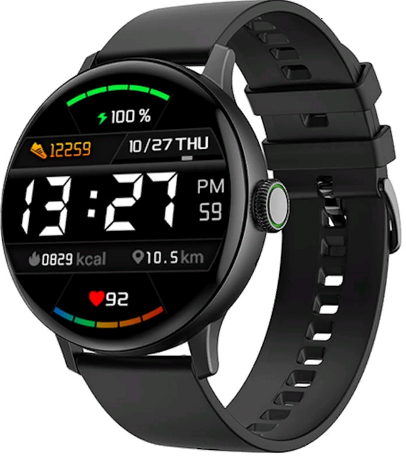 Ceas SmartWatch idealSTORE, eXtremePRO Collection, Ecran 1,3 inch 3D High-Definition Full Touch, Android/IOS, Monitorizare ritm cardiac, Somn, Perioada Menstruala, Calorii arse, IP68, Notificari Apeluri, Mesaje, WhatsAPP, Culoare Negru