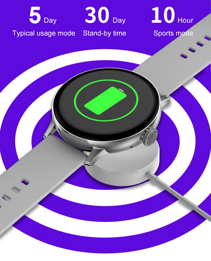 Ceas SmartWatch IdealStore, eXtremePRO Collection, Ecran 1,3 inch 3D High-Definition Full Touch, Android/IOS, Monitorizare Somn, Perioada Menstruala, Calorii arse, Rezistent la apa IP68, Notificari Apeluri, Mesaje, WhatsAPP, Silver