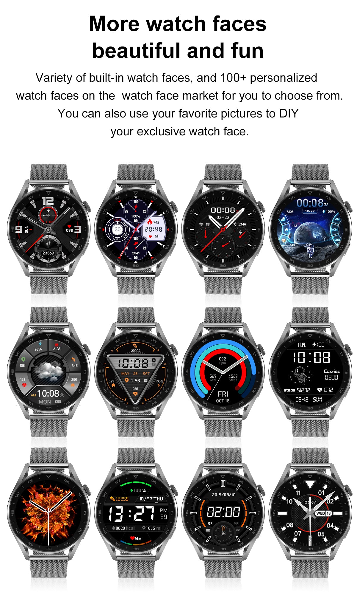 Ceas SmartWatch Classy Premium idealStore, 1.36, Coroana Rotativa, Incarcare Wireless, Apel Bluetooth, Protectie prin Parola, Cod QR, Senzor Ritm Cardiac 24/7, Multi Sport, Impermeabil, Auriu