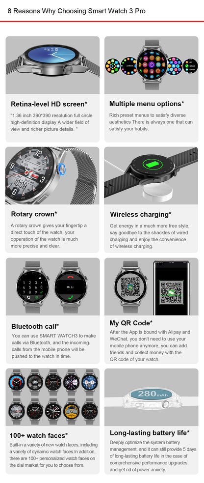 Ceas SmartWatch Classy Premium idealStore, 1.36, Coroana Rotativa, Incarcare Wireless, Apel Bluetooth, Protectie prin Parola, Cod QR, Senzor Ritm Cardiac 24/7, Multi Sport, Impermeabil, Negru