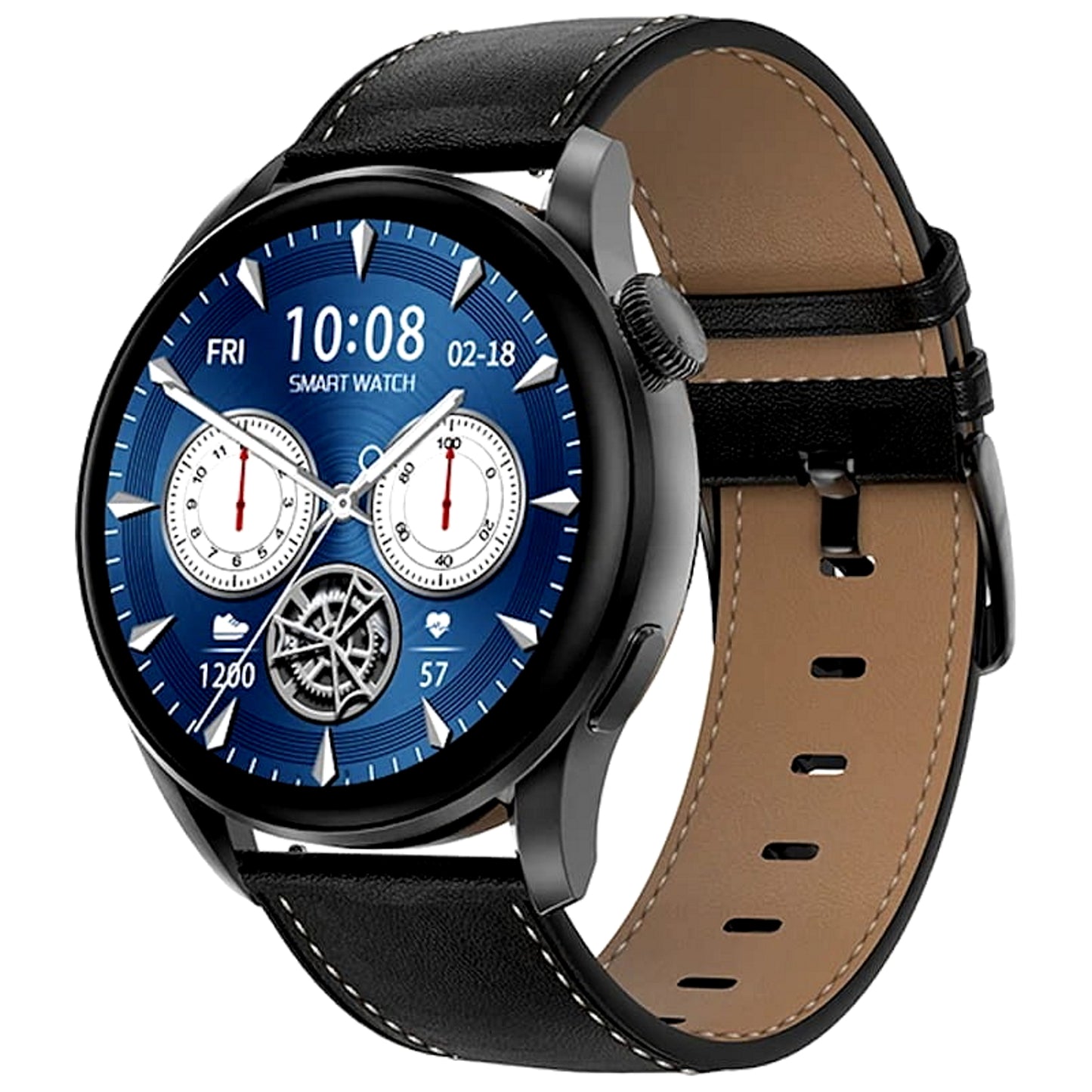 Ceas SmartWatch Classy Premium idealStore, 1.36, Coroana Rotativa, Incarcare Wireless, Apel Bluetooth, Protectie prin Parola, Cod QR, Senzor Ritm Cardiac 24/7, Multi Sport, Impermeabil, Negru